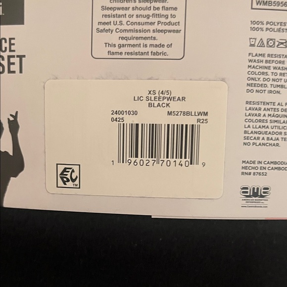 Messi Kids Pajama Set - Black and Pink - Picture 4 of 4